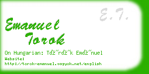 emanuel torok business card